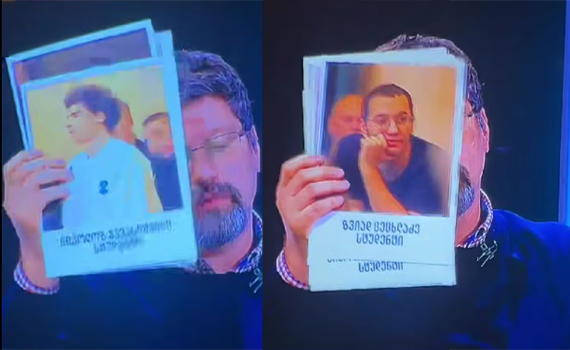 სიმონ ჯანაშიამ პროპაგანდისტული იმედის ეთერში პროევროპულ საპროტესტო აქციებზე დაკავებული სტუდენტების, მასწავლებლებისა და პროფესორების ფოტოები აჩვენა