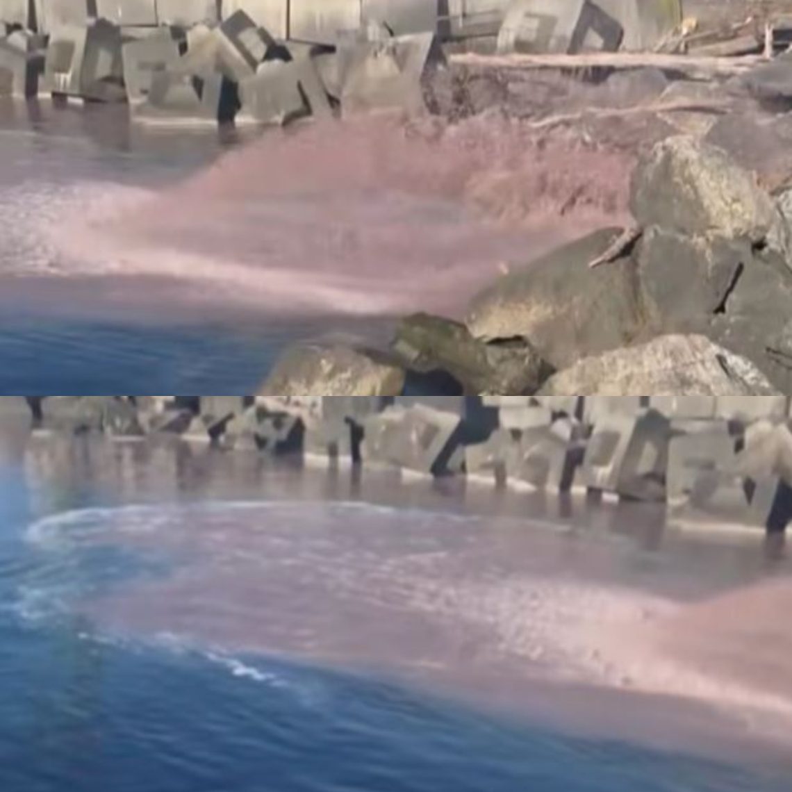 სოციალურ ქსელში ვრცელდება ვიდეო, სადაც ჩანს, რომ ფოთის ზღვაში დაუდგენელი ნივთიერება ჩაედინება