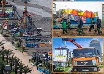 ბათუმის ბულვარში საბავშვო ატრაქციონების დემონტაჟი განხორციელდა