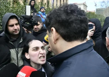 ბექა დავითულიანი აქტივისტ მარიამ მეყანწიშვილს, რომელმაც მას „ქვეყნის გამყიდველი და „რუსის მონა“ დაუძახა, ფიზიკურად დაუპირისპირდა