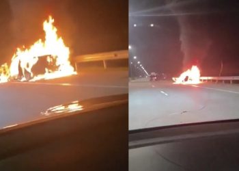 სამტრედია-ქუთაისის გზაზე ავტომობილს ცეცხლი გაუჩნდა – რა ხდება ამ წუთებში ადგილზე