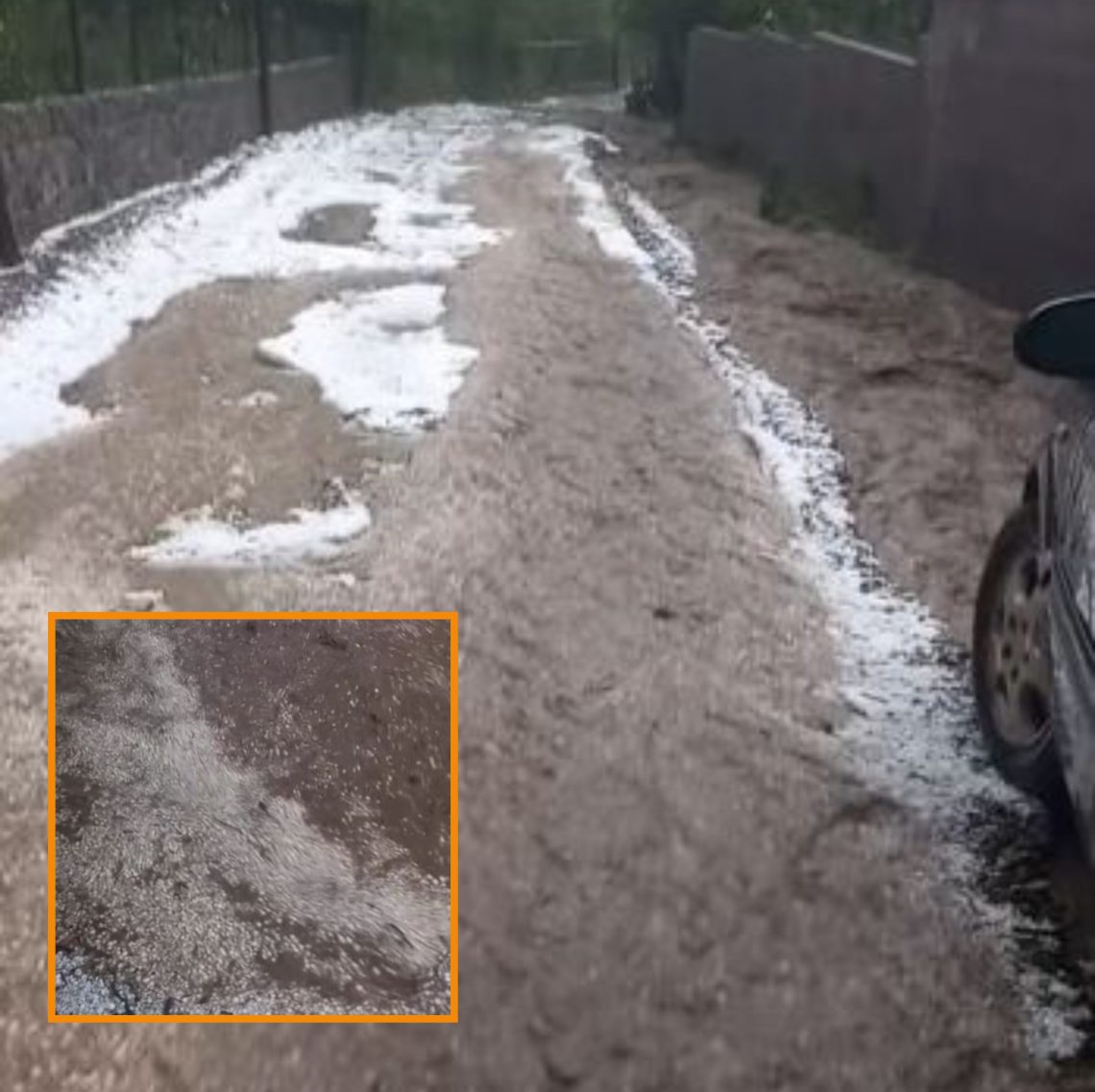 ძლიერი სეტყვა და წვიმა თეთრიწყაროს მუნიციპალიტეტში, სოფელ სამშვილდეში
