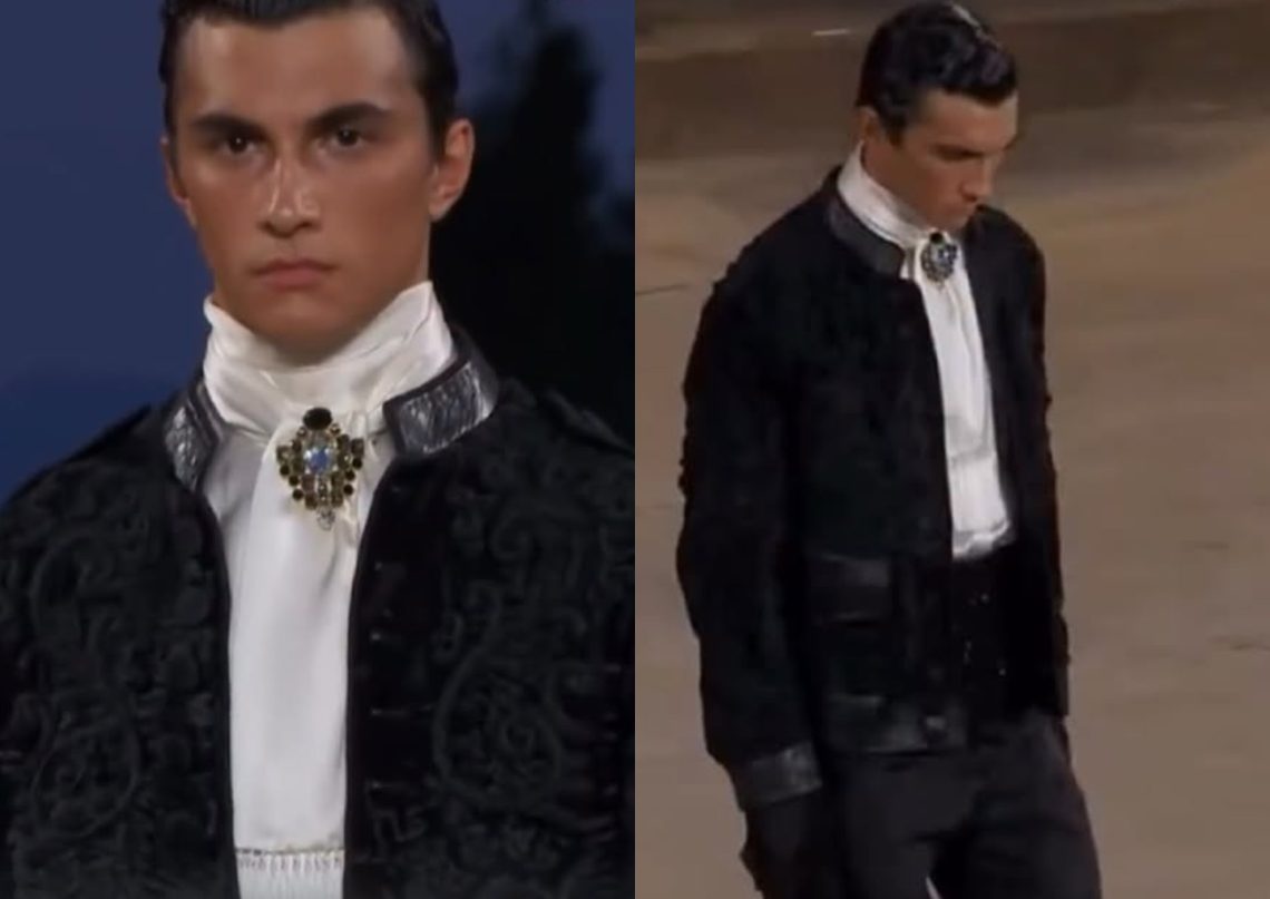 ქართველი მოდელი სანდრო ვეფხვაძე Dolce&Gabbana-ს ჩვენებაზე