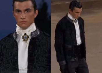 ქართველი მოდელი სანდრო ვეფხვაძე Dolce&Gabbana-ს ჩვენებაზე