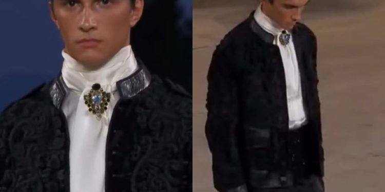 ქართველი მოდელი სანდრო ვეფხვაძე Dolce&Gabbana-ს ჩვენებაზე