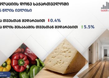 ივლისში საქართველოში წლიურმა ინფლაციამ 5.5 პროცენტი შეადგინა