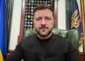 ვოლოდიმირ ზელენსკი განცხადებას აკეთებს